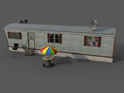 Mobile Home Game Ready Low-poly 3D model