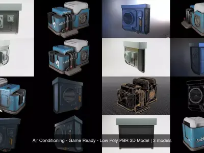 Air Conditioning - Game Ready - Low Poly PBR 3D Model 3D Model Pack