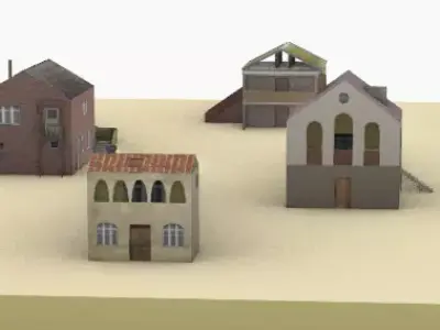 10 house ideas Low-poly 3D model