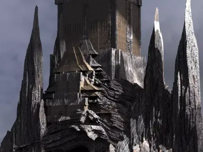  Lizard Cathedral Cliff range Kitbash 6 3D model