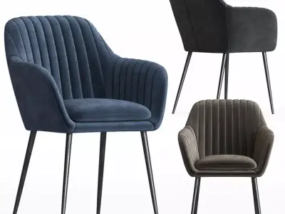 Deephoue Chair Lausanne sea blue velvet 3D model