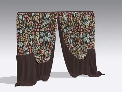 Curtain Low-poly 3D model