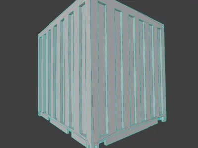 Voxel Shipping Container 10ft Low-poly 3D model