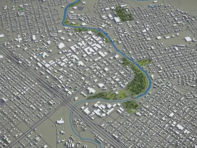 San Angelo - Texas  Low-poly 3D model