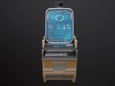 Sci-fi Terminal4 Low-poly 3D model