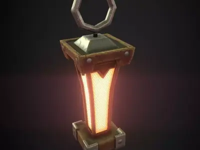 Stylized lamp Low-poly 3D model