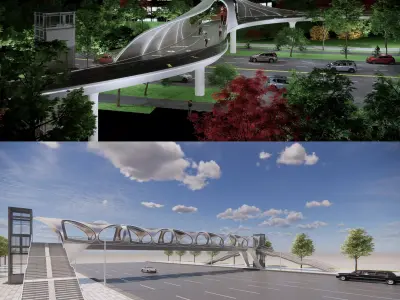 Pedestrian Bridge -B2 3D model