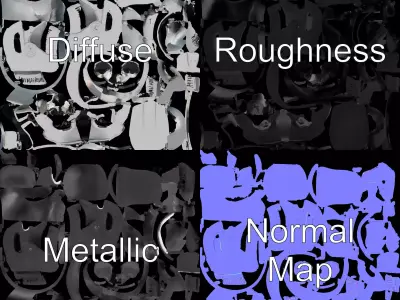 Futuristic White Helmet model pack Low-poly 3D model