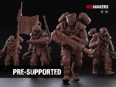 Airborne Division - Command Squad of the Imperial Force 3D print model