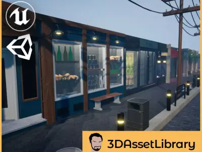 Stores Vol 1 For Unreal And Unity Low-poly 3D model