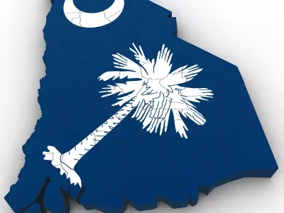 South Carolina Political Map 3D model
