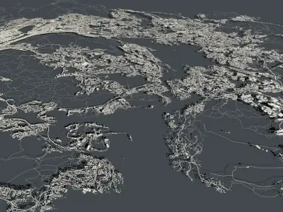 Cityscape Bergen Norway 3D model