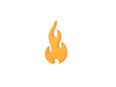 Fire Symbol v9 004 Low-poly 3D model