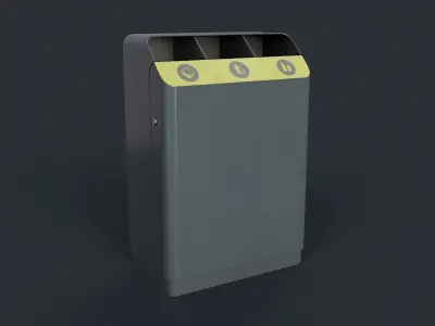 Street Trash Can 27 PBR Game Ready Low-poly 3D model