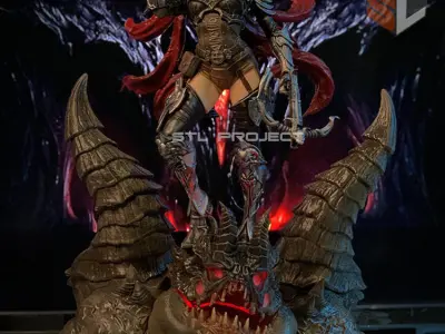 Hunter action figure of woman holding bow and arrow 3D print model