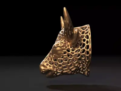 Bull head Voronoi 3D print model