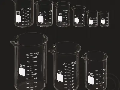 Lab Bunsen Burner Tripod Beaker Chemistry set 3D model