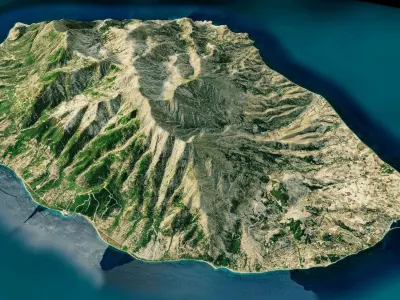 samothrace island 3d model terrain Low-poly 3D model