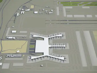 Istanbul Airport Low-poly 3D model
