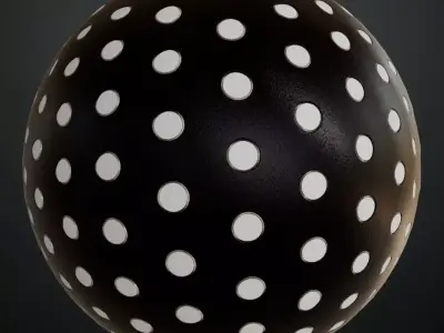 Black Perforated Metal Grill Screen PBR Seamless Texture