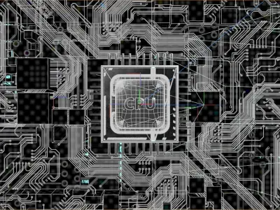  C4D Octane CPU chip core capacitance Scifi Circuit board 3D model