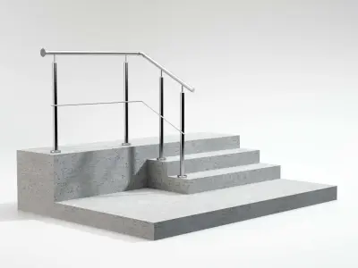 Stair railing 03 3D model