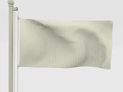 Animated Antigua and Barbuda Flag Low-poly 3D model