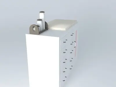 Dresser cabinet with drawers Free 3D model