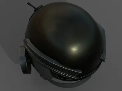 Helmet scifi military combat fantasy cyborg space armor develop  Low-poly 3D model