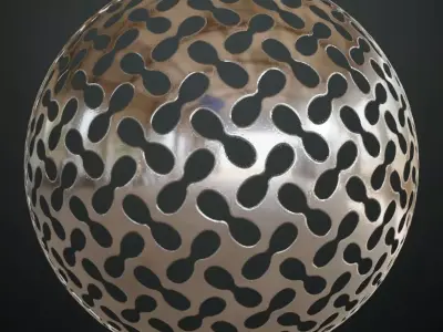 Silver Metal Grill Transparent PBR Seamless Texture 2