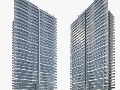 Apartment Building 03  Low-poly 3D model