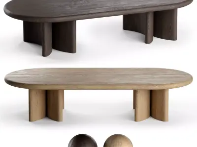 Table du Sud x Clairz Interior Design oak coffee tables 3D model