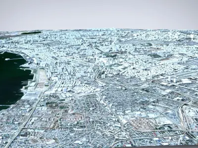Cityscape Baku Azerbaijan 3D model
