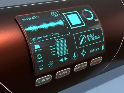 Sci-fi speaker Low-poly 3D model