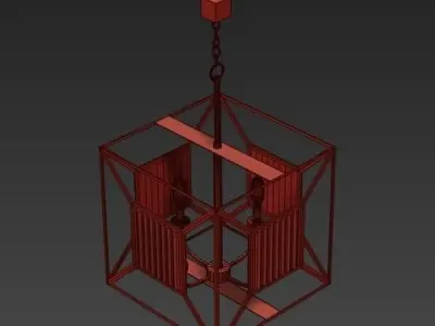 Cage 4 Light Chandelier 3D model purchase