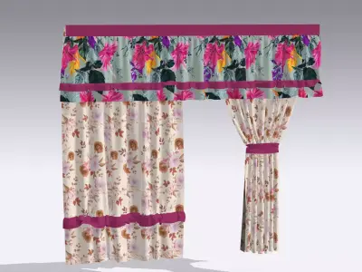 Curtain Low-poly 3D model