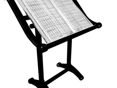 Modern Music Stand with Sheet Music Low-poly 3D model