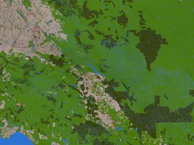 Santa Clara County of USA Low-poly 3D model