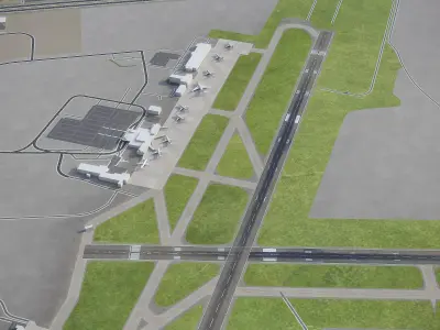 Rochester Airport Low-poly 3D model