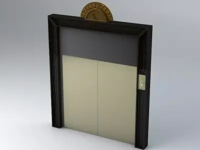 Fancy Elevator Door Low-poly 3D model