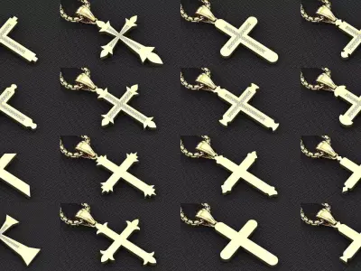 Cross Pendant Light Gold Bulk Sale Discount  3D Model Pack