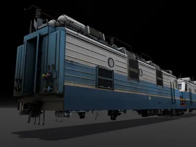 Soviet-built VL80 P electric locomotive 3D Model  Low-poly 3D model