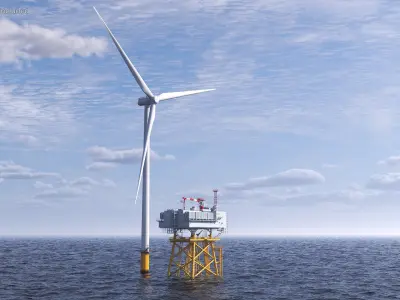  Offshore Wind Farm with Turbine 