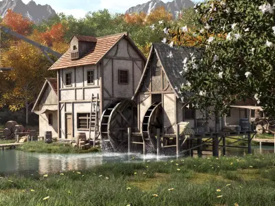 Medieval Fantasy Props Pack Low-poly 3D model