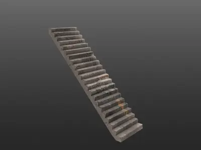 Stairs 3d Model - Game Ready metal ladder Low-poly 3D model