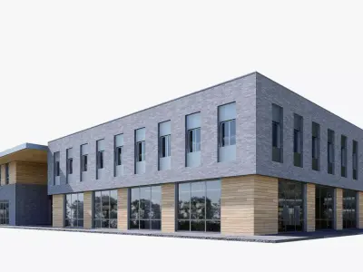 civic building Low-poly 3D model