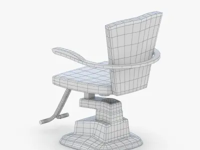 0903 - Hairdresser Chair Low-poly 3D model