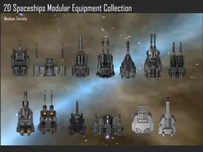 2D Spaceship Modular Equipment Collection Texture