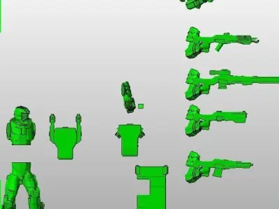 28mm Sci-fi Mercenary Squad 3D print model