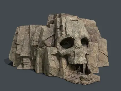 Skull Rock Low-poly 3D model 11